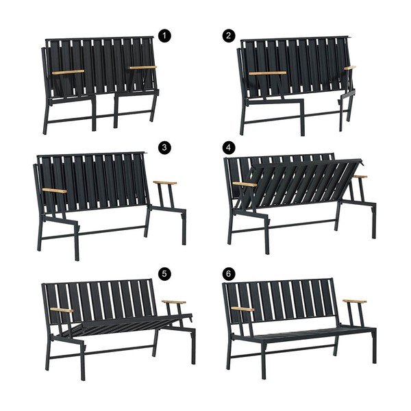Plava metalna vrtna sofa Lotus – Floriane Garden-image-4