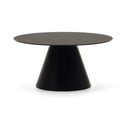 Crni okrugli stolić za kavu sa staklenom pločom stola ø 80 cm Wilshire – Kave Home