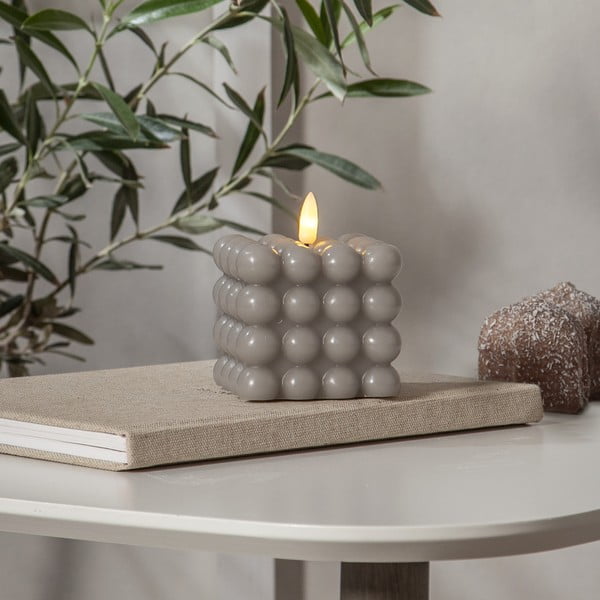 Siva voštana LED svijeća Star Trading Flamme Dot, visina 9,5 cm-image-1