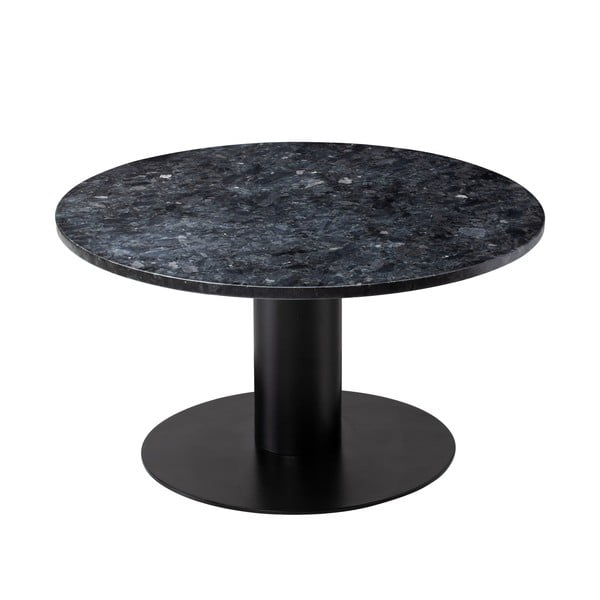 Stolić za kavu od crnog granita s podnožjem u crnoj boji RGE Pepo, ⌀ 85 cm