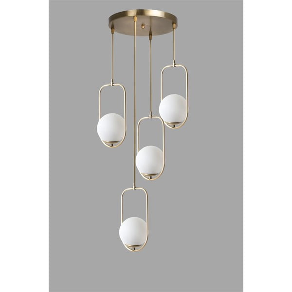 Bijela/u zlatnoj boji viseća svjetiljka sa staklenim sjenilom ø 30 cm Ahu – Opviq lights-image-2