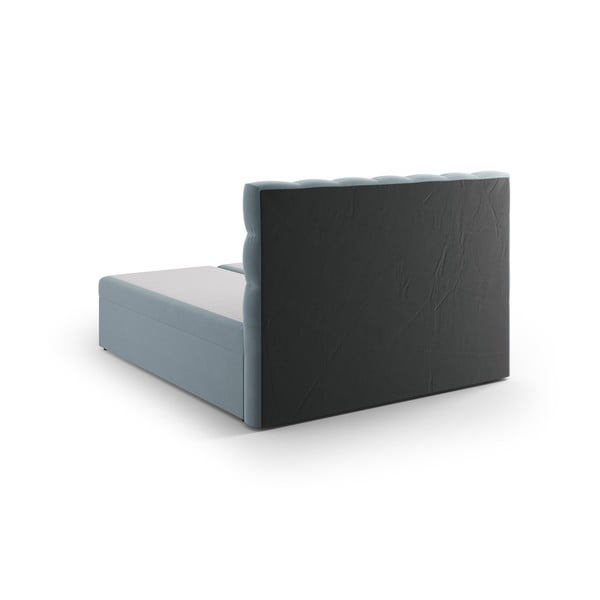Svijetlo plavi boxspring krevet s prostorom za pohranu 160x200 cm Bali – Cosmopolitan Design-image-3