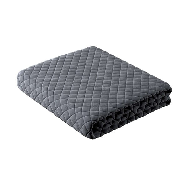 Sivi prošiveni prekrivač za bračni krevet 170x210 cm Posh Velvet - Yellow Tipi