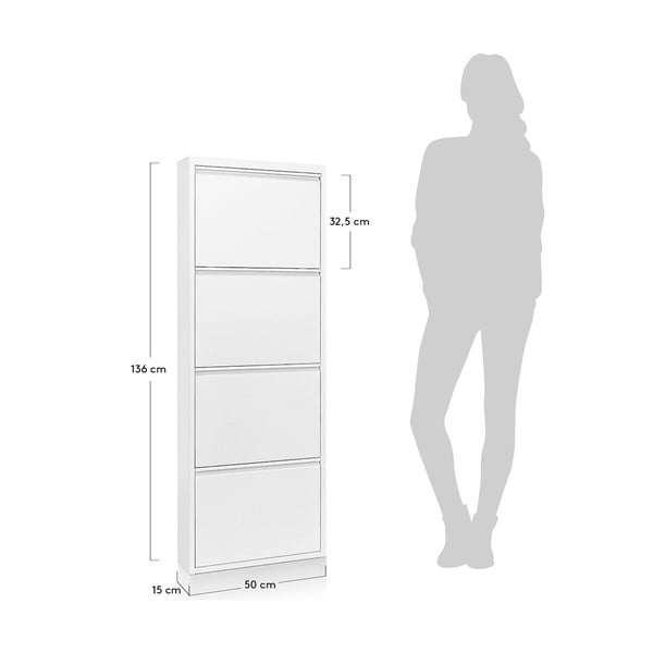 Bijeli metalni preklopni ormarić za cipele 50x136x15 cm Ode – Kave Home-image-4