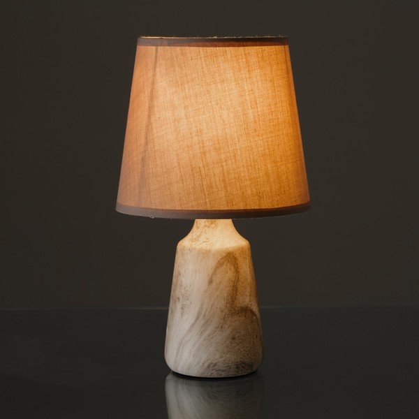 Bež stolna lampa keramička s tekstilnim sjenilom (visina 28 cm) – Casa Selección-image-1
