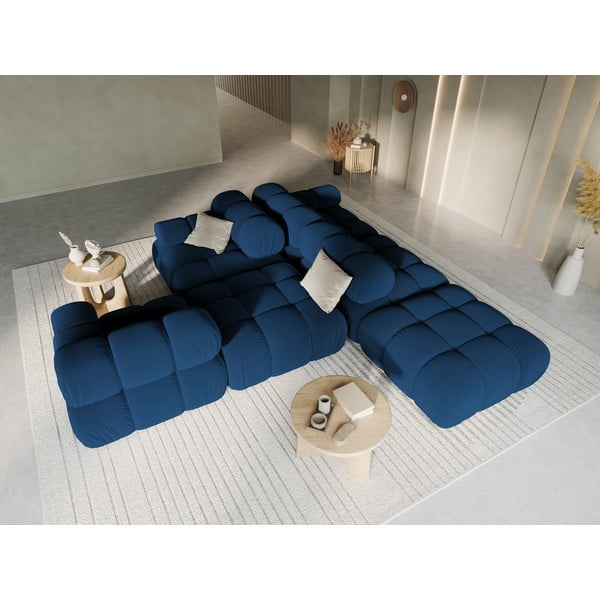 Plava baršunasta sofa 282 cm Bellis – Micadoni Home-image-1