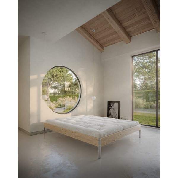 Bračni krevet od masivnog bora s podnicom 160x200 cm u prirodnoj boji Core – Karup Design-image-1