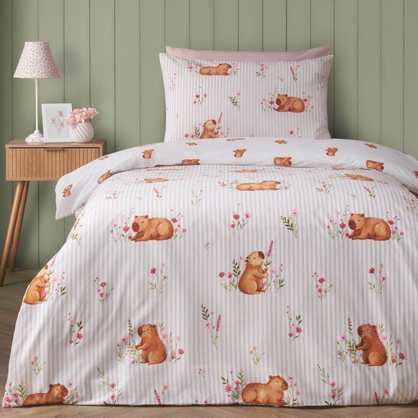 Posteljina za krevet za jednu osobu u prirodnoj boji 135x200 cm Happy Capy(bara) – Catherine Lansfield