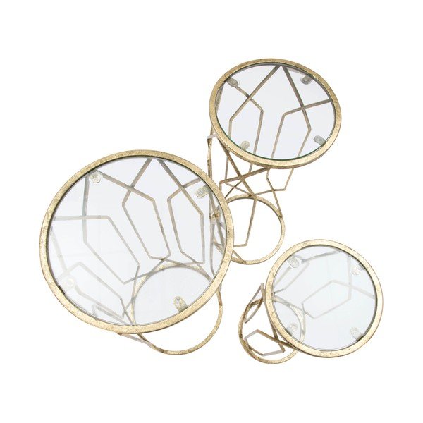 Okrugli pomoćni stolići u setu 3 kom sa staklenom pločom stola ø 32 cm Tunisi – Mauro Ferretti-image-2