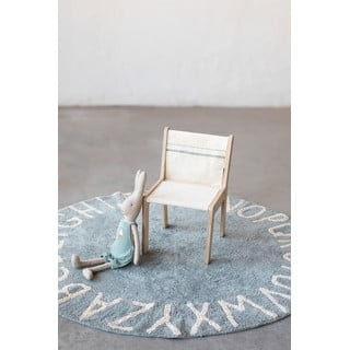 Svijetlo plavi periv/ručno rađen pamučan dječji tepih ø150 cm ABC Vintage Blue – Lorena Canals