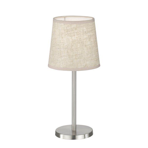 Bež/u srebrnoj boji stolna lampa s tekstilnim sjenilom (visina 30 cm) Eve – Fischer & Honsel