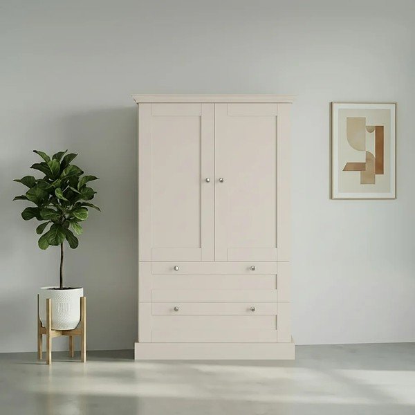 Bež ormarić u mat dekoru 83x130x35 cm Binz – Støraa-image-2