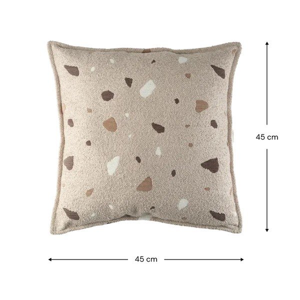 Svjetlo smeđi dječji jastuk za sjedenje od bouclé tkanine/od šenila Terrazzo Block – Wigiwama-image-2
