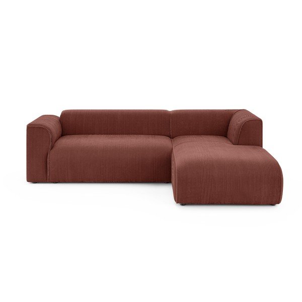 Kutna garnitura od samta boja terakote (s desnim kutom/s ležaljkom) Merid  – Ropez