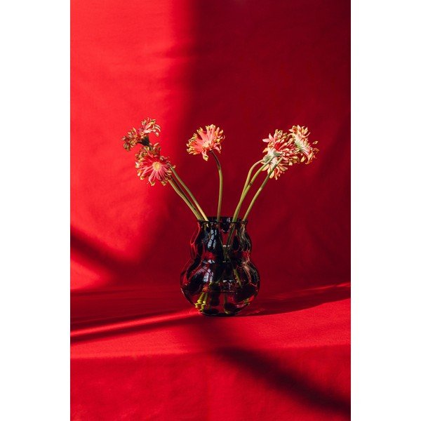 Tamno smeđa staklena ručno izrađena vaza (visina 22 cm) Dam – noo.ma-image-2