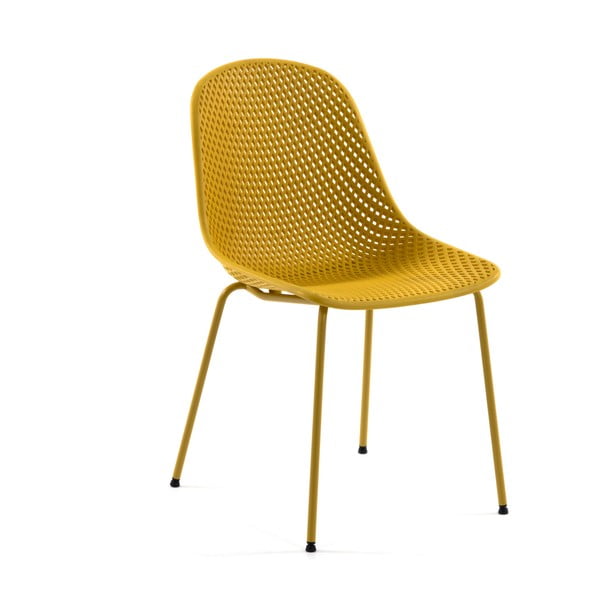 Žuta  metalna vrtna stolica Quinby – Kave Home