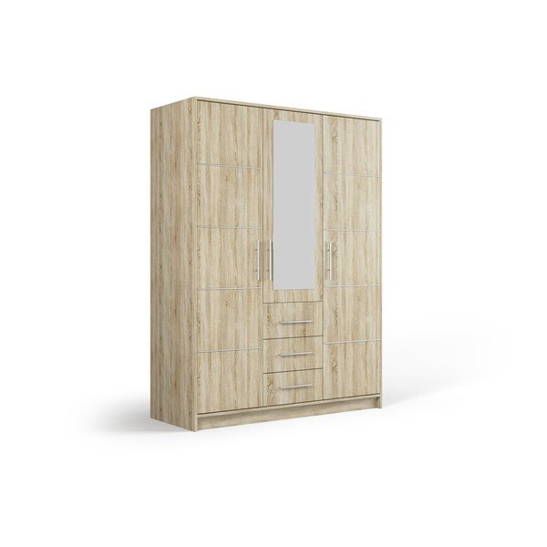 Ormar u dekoru hrasta s ogledalom 147x200 cm Derry - Cosmopolitan Design-image-2