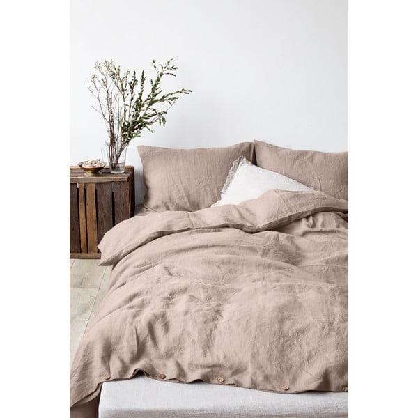 Svjetlosmeđa lanena jastučnica Linen Tales, 70 x 90 cm-image-1