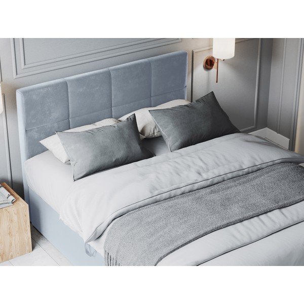Blijedoplavi bračni krevet od baršuna Mazzini Beds Mimicry, 160 x 200 cm-image-1