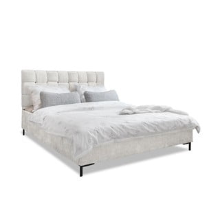 Krem tapecirani bračni krevet s podnicom 160x200 cm Eve – Miuform