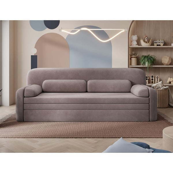 Smeđa sklopiva/s prostorom za odlaganje sofa od samta 236 cm Elioss – ELTAP-image-1