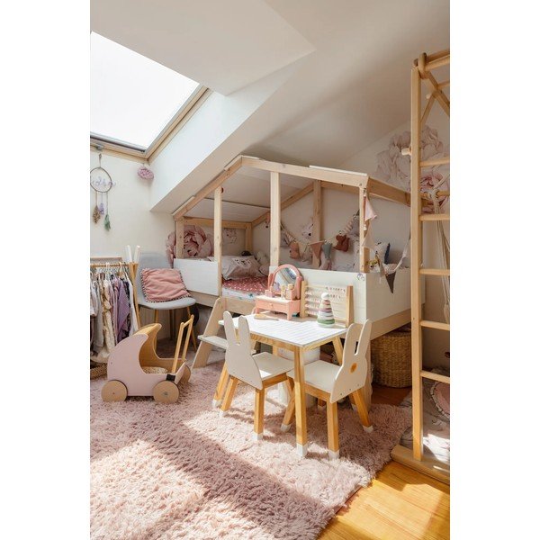 Bijela/prirodna boja povišeni dječji krevet 90x190 cm Parma - Marckeric-image-1