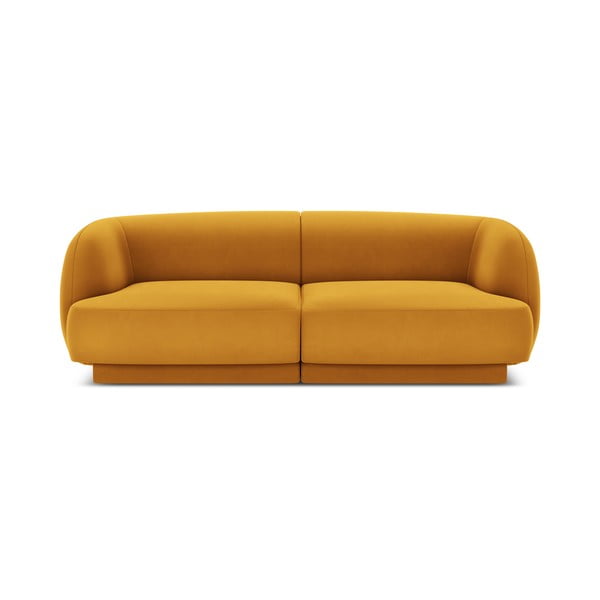 Senf žuta baršunasta sofa 184 cm Miley  – Micadoni Home