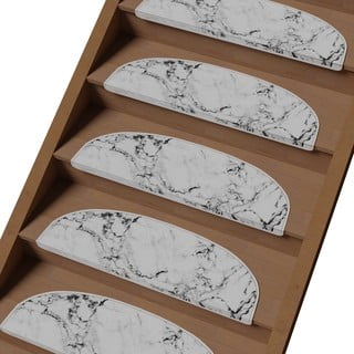 Bijeli set tepiha za stepenice 16 kom 20x65 cm Marble Dream – Vitaus
