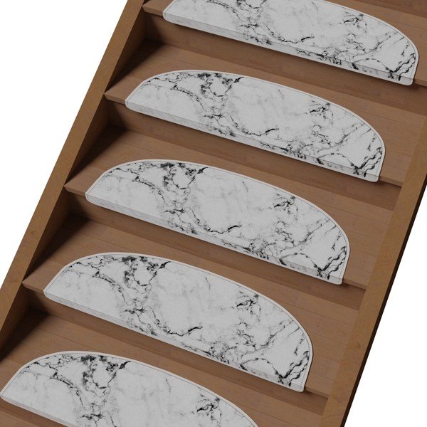 Bijeli set tepiha za stepenice 16 kom 20x65 cm Marble Dream – Vitaus-image-1