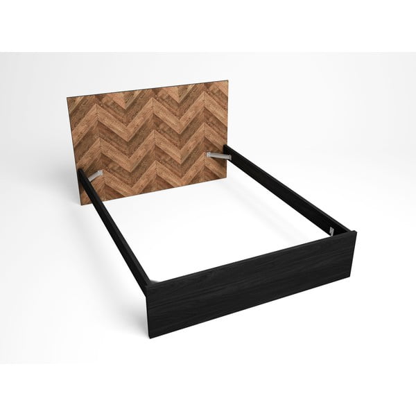 Crni/natur bračni krevet 160x200 cm Gio – Marckeric-image-4