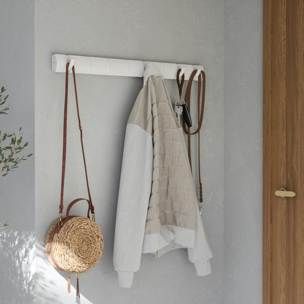 Mat bijela zidna vješalica od masivnog bora 81 cm Flip – Umbra-image-1