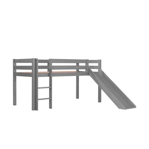 Sivi povišeni dječji krevet od borovine 90x200 cm PINO - Vipack-image-2