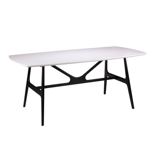 Bijeli stol za blagovanje s crnim nogama sømcasa Gabby, 180 x 90 cm