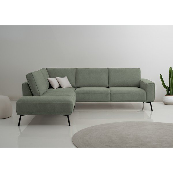 Zelena kutna garnitura od šenila (s lijevim kutom/u obliku slova L) Amsterdam – Scandic-image-1