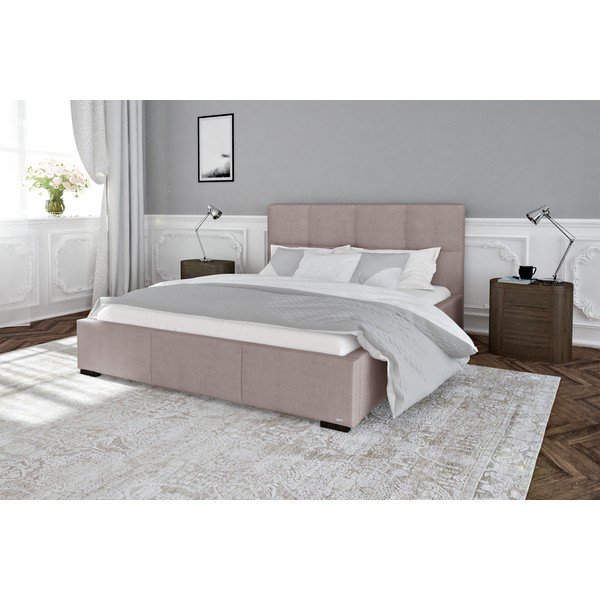 Svijetlo ružičasti bračni krevet s podnicom i prostorom za odlaganje Guy Laroche Home Fascination, 160 x 200 cm-image-1