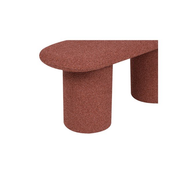 Ciglasta podstavljena klupa od bouclé tkanine Rull – noo.ma-image-2