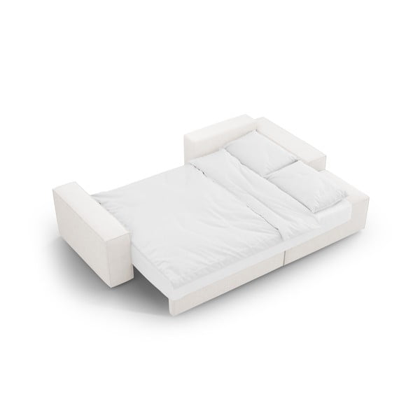 Bijela sklopiva kutna garnitura od bouclé tkanine (s desnim kutom) Jodie – Micadoni Home-image-4