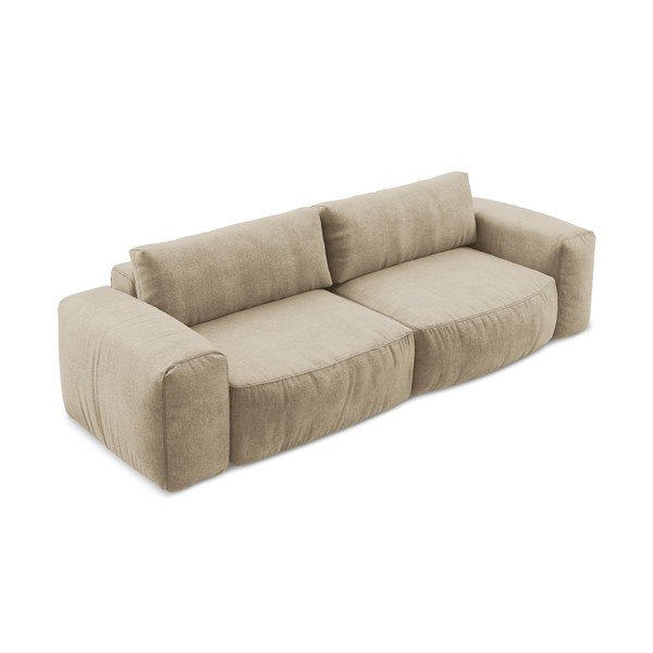 Svjetlo smeđa sklopiva sofa od šenila 275 cm Kuki – Makamii-image-3