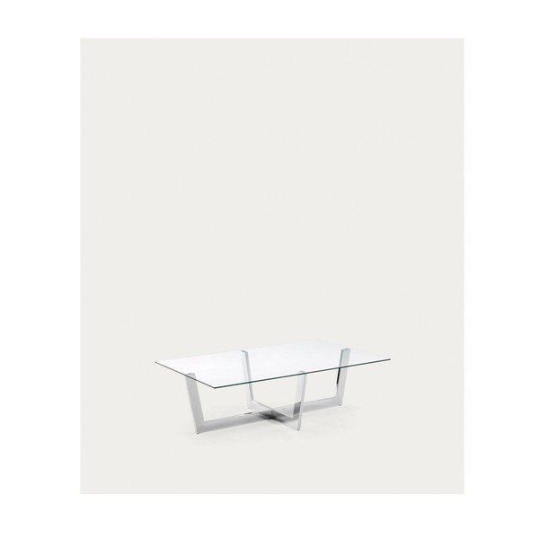 Stolić za kavu sa staklenom pločom stola u srebrnoj boji 70x120 cm Plam – Kave Home-image-2