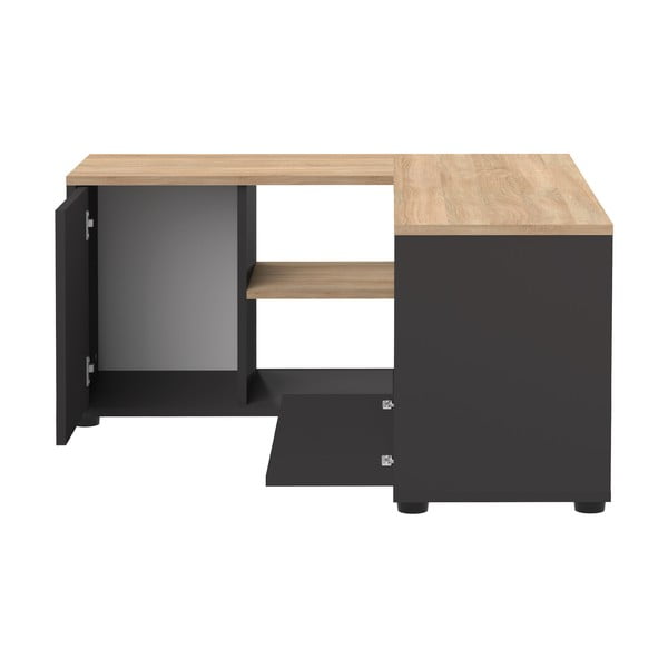 Crna/u prirodnoj boji TV komoda u dekoru hrasta 90x45 cm Angle – TemaHome-image-2