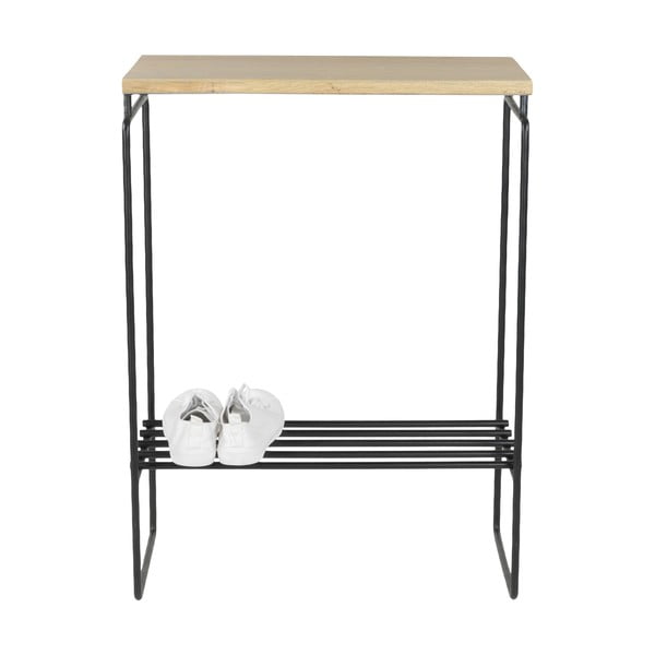 Crni/u prirodnoj boji pomoćni stol s hrastovom pločom stola 29x57 cm Clint – Spinder Design