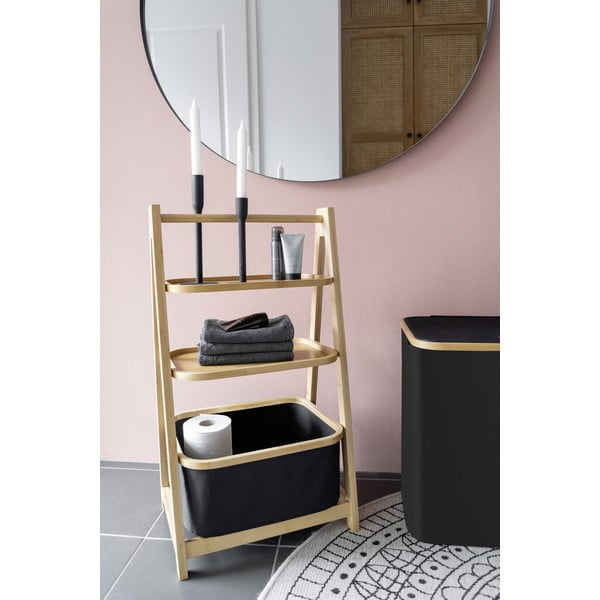 Crna/u prirodnoj boji od bambusa kupaonska polica 44x80 cm Ecori – Wenko-image-3