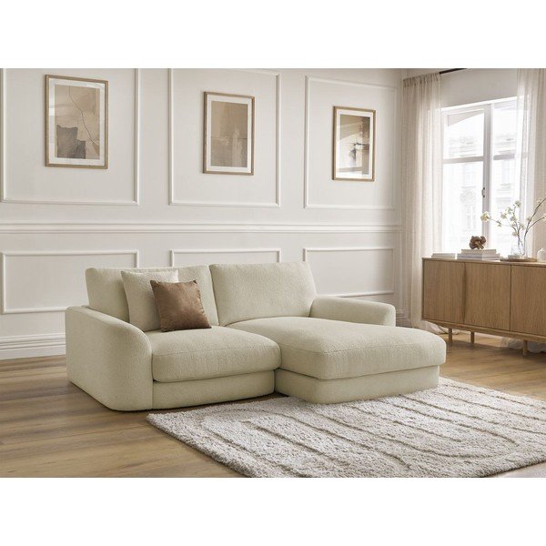 Bež kutna garnitura od bouclé tkanine (s desnim kutom/s ležaljkom) Leonore – Bobochic Paris-image-3