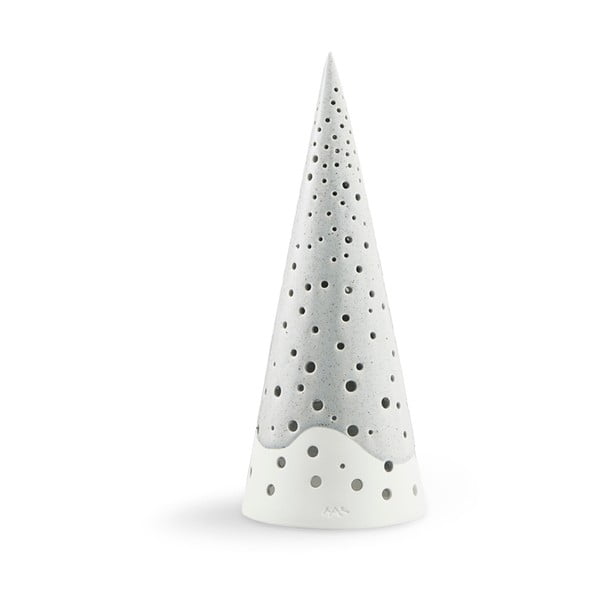 Sivi božićni svijećnjak od Kähler Design Nobili koštanog porculana, visina 25,5 cm
