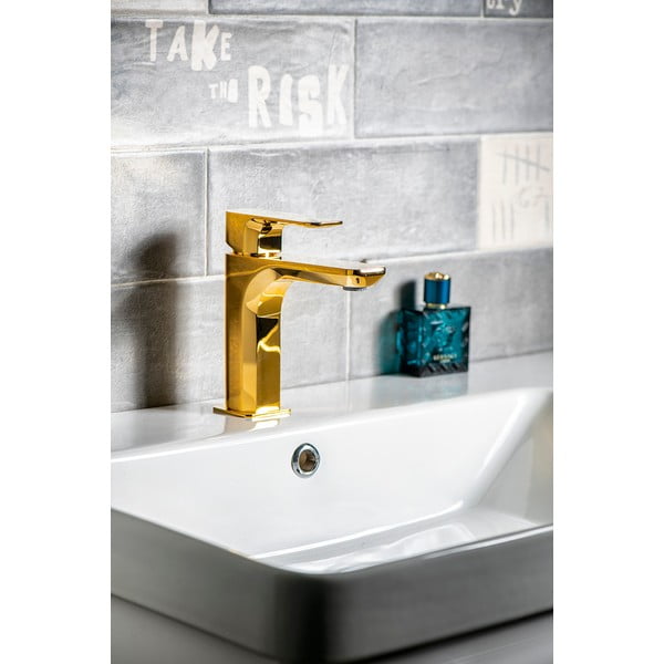 Stojeća slavina za umivaonik u zlatnoj boji Spy – Sapho-image-1