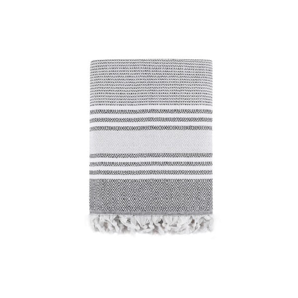 Sivi pamučni pokrivač Galina Grey White, 200 x 240 cm