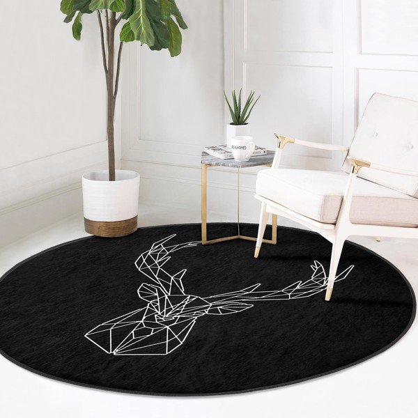 Crni periv/pogodan za robotski usisavač okrugli tepih ø 100 cm Comfort – Mila Home-image-2