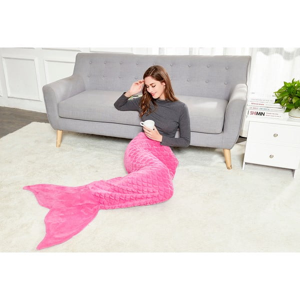 Ružičasta deka od mikrovlakana DecoKing Siren, 190 cm