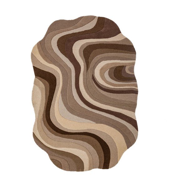 Smeđi/bež ručno rađen vunen tepih 160x230 cm Envy Wool – Flair Rugs