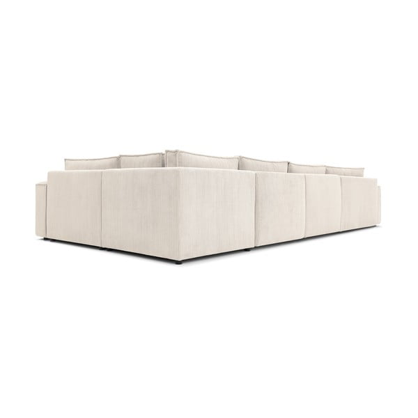 Krem kutna garnitura od samta (s desnim kutom) Nihad modular – Bobochic Paris-image-4